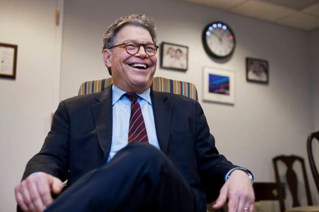 Al Franken UNITED STATES - APRIL 07: Sen. Al Franken, D-Minn., is interviewed by Roll Call in his Capitol hideaway about his upcoming Jeopardy appearance, April, 07, 2016. (Photo By Tom Williams CQ Roll Call) Washington DC United States EDITORIAL USE ONLY Copyright: x2016xCQ-RollxCall,xInc.x TomxWilliamsx rollcallpix096579