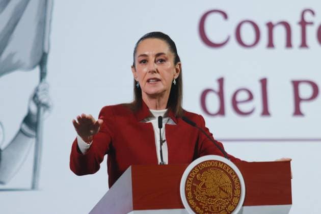 MexicoÃ¢â‚¬â ¢s President, Claudia Sheinbaum speaking about the tax system and the Mexicana de AviacioÂ³n s first anniversary during a briefing conference at National Palace. on December 26, 2024 in Mexico City, Mexico. Mexico City Mexico - ZUMAe321 20241226_zia_e321_005 Copyright: xCarlosxSantiagox