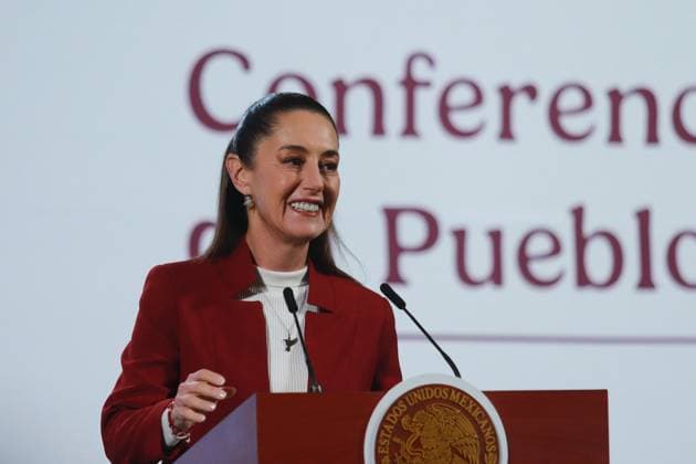 MexicoÃ¢â‚¬â ¢s President, Claudia Sheinbaum speaking about the tax system and the Mexicana de AviacioÂ³n s first anniversary during a briefing conference at National Palace. on December 26, 2024 in Mexico City, Mexico. Mexico City Mexico - ZUMAe321 20241226_zia_e321_013 Copyright: xCarlosxSantiagox
