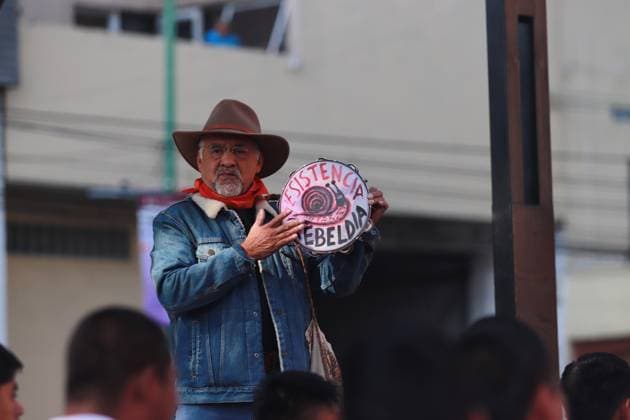 Relatives of the 43 missing students from Ayotzinapa Demonstration A person taking part during a demonstration for the 43 missing students from Ayotzinapa from the Glorieta de Peralvillo to the Basilica of Guadalupe. on December 26, 2024 in Mexico City, Mexico. (Photo by Carlos Santiago Eyepix Group). Copyright: xCarlosxSantiago xEyepixxGroupx CS_26122024_139679