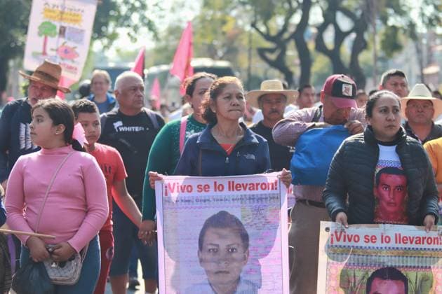 Relatives of the 43 missing students from Ayotzinapa Demonstration Relatives of the 43 missing students from Ayotzinapa take part during a demonstration from the Glorieta de Peralvillo to the Basilica of Guadalupe. on December 26, 2024 in Mexico City, Mexico. (Photo by Carlos Santiago Eyepix Group). Copyright: xCarlosxSantiago xEyepixxGroupx CS_26122024_139687