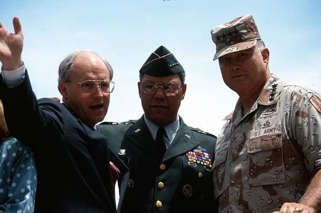 Retired Gen. Norman Schwarzkopf obituary United States Army General Norman Schwarzkopf, right, in Washington, D.C, in a June 1991 file image with Dick Cheney, left, and Gen. Colin Powell. Schwarzkopf died in Tampa, Florida, on Thursday, December 27, 2012. (Adam Scull Globe Photos Zuma Press MCT) Washington DC USA EDITORIAL USE ONLY Copyright: xx 1133011 AdamxScullx krtphotoslive592209