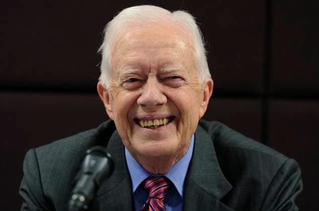 Jimmy Carter Press Conference Former USA President Jimmy Carter speaks during a press conference to erradicate Guinea worm at the Commonwealth Club on October 5, 2011 in London, England. The campaign aims to bring an end to the waterborne parasite which debilitates people in the developing world. (Facundo Arrizabalaga), Credit:FACUNDO ARRIZABALAGA Avalon UNITED KINGDOM  Copyright: xFACUNDOxARRIZABALAGAx xAvalonx 0525559757