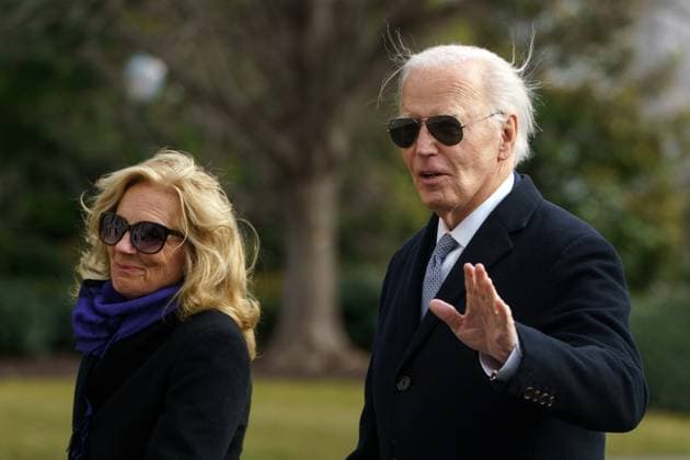 News Themen der Woche KW01 News Bilder des Tages White House pool day coverage US President Joe Biden and First Lady Dr Jill Biden return to the White House after arriving on Marine One in Washington, DC, USA, 02 January 2025. EPA-EFE WILL OLIVER POOL WASHINGTON DC United States  Copyright: xPool ABACAx