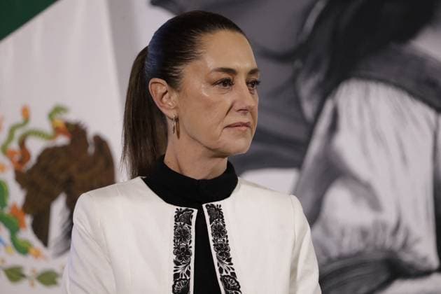 President Sheinbaum News Conference - Mexico Mexico’s President, Claudia Sheinbaum speaking during a briefing conference at National Palace. on January 2, 2025 in Mexico City, Mexico. Photo by Luis Barron Eyepix Group ABACAPRESS.COM Mexico City Mexico  Copyright: xBarronxLuis Eyepix ABACAx