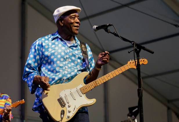Buddy Guy not content to celebrate his legacy Buddy Guy performs on May 3, 2015 at the New Orleans Jazz and Heritage Festival in New Orleans, La. (Charlie Varley Sipa USA TNS) New Orleans LA USA EDITORIAL USE ONLY Copyright: xx 1171292 CharliexVarleyx krtphotoslive726500