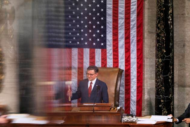 News Themen der Woche KW01 News Bilder des Tages January 3, 2025, Washington, District Of Columbia, USA: Speaker of the US House of Representatives Mike Johnson (Republican of Louisiana) is seen at the Speakers Lecture during the Opening of the 119th Congress in the House Chambers of the Capitol Building in Washington DC on Friday, January 3, 2025. Republicans re-elected Mike Johnson to Speaker of the House after conservative holdouts changed their votes to Johnson Washington USA - ZUMAs152 20250103_faa_s152_082 Copyright: xAaronxSchwartzx