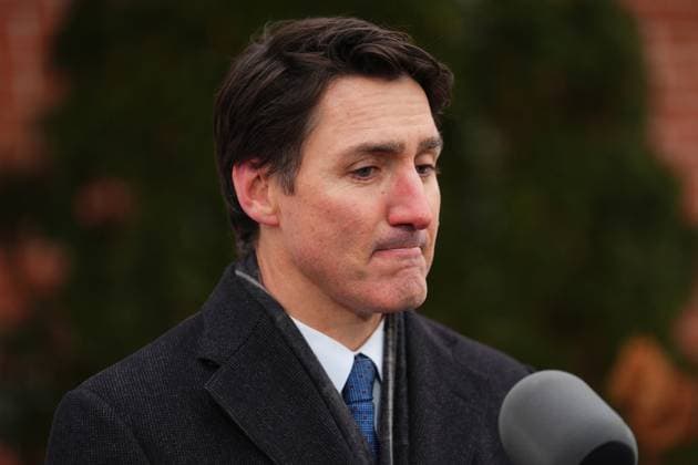 January 6, 2025, Ottawa, Ontario, Canada: Prime Minister JUSTIN TRUDEAU, 53, turns to leave a news conference after announcing his resignation as Liberal leader outside Rideau Cottage in Ottawa on Monday. Ottawa Canada  - ZUMAc35_ 20250106_zaf_c35_057 Copyright: xSeanxKilpatrickx
