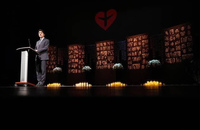 January 8, 2025, Richmond Hill, On, CANADA: Prime Minister Justin Trudeau speaks on stage during an event to commemorate the fifth anniversary of the downing of Ukraine International Airlines Flight 752, in Richmond Hill, Ont., Wednesday, Jan. 8, 2025. Richmond Hill CANADA  - ZUMAc35_ 20250108_zaf_c35_099 Copyright: xNathanxDenettex