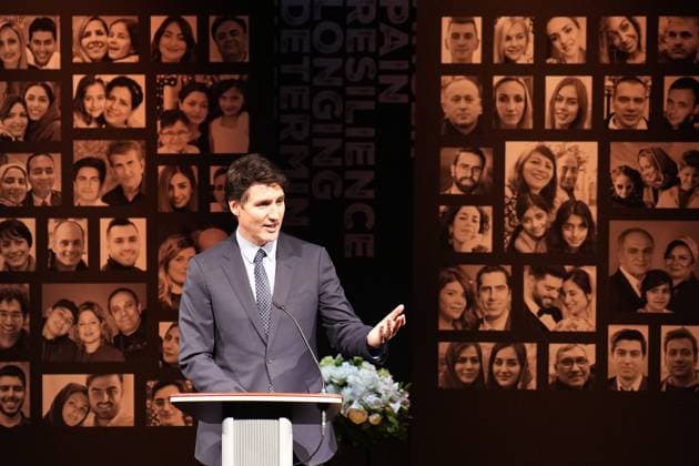 January 8, 2025, Richmond Hill, On, CANADA: Prime Minister Justin Trudeau speaks during an event to commemorate the fifth anniversary of the downing of Ukraine International Airlines Flight 752, in Richmond Hill, Ont., Wednesday, Jan. 8, 2025. Richmond Hill CANADA  - ZUMAc35_ 20250108_zaf_c35_110 Copyright: xNathanxDenettex
