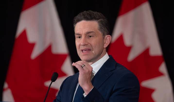 January 9, 2025, Ottawa, On, Canada: Conservative leader Pierre Poilievre speaks with reporters during a news conference, Thursday, Jan. 9, 2025 in Ottawa. Ottawa Canada  - ZUMAc35_ 20250109_zaf_c35_024 Copyright: xAdrianxWyldx