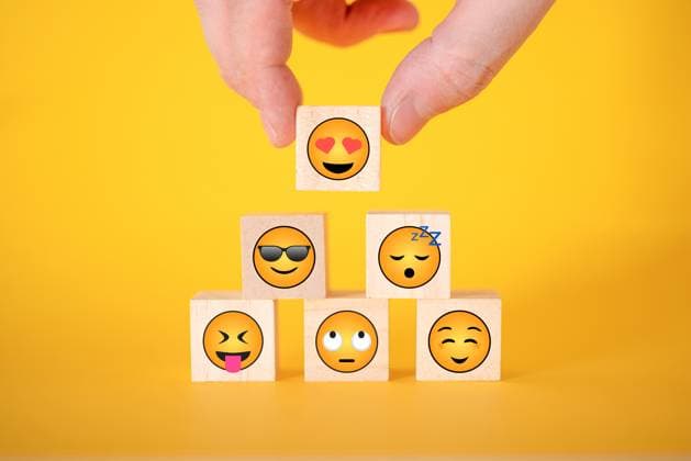 The hand takes a wooden cube with an emoji on a yellow background. The concept of World Emoji Day. , 46955350.jpg, happy, smiley, emoji, face, yellow, positive, wooden cube, hand, concept, good, user, rating, choice, satisfaction, quality, smile, review, opinion, mood, finger, superiority, symbol, poll, sad, unhappy, cube, icon, test, display, customer, modern, button, negative, best, research, excellent RECORD DATE NOT STATED
