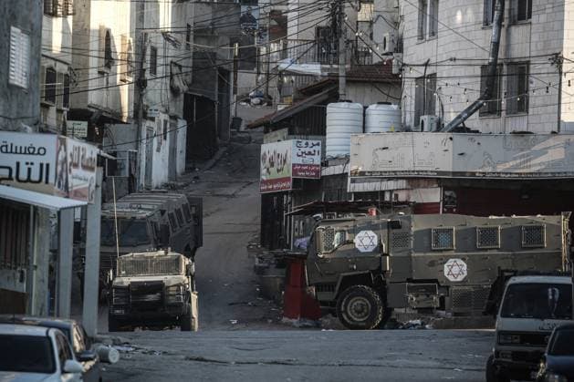 News Themen der Woche KW03 News Bilder des Tages Israeli military vehicles are seen during a raid on the Ein Beit al-Maa refugee camp near the West Bank city of Nablus Israeli military vehicles are seen during a raid on the Ein Beit al-Maa refugee camp near the West Bank city of Nablus, January 13, 2025. Photo by Mohammed Nasser apaimages Nablus West Bank Palestinian Territory 130125_Nablus_MN_00(15) Copyright: xapaimagesxMohammedxNasserx xapaimagesx