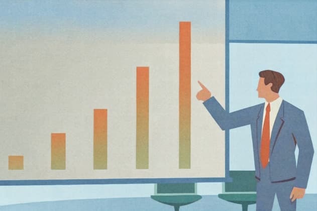 PR_ID25931_10317_IlustraBusiness.jpg A professional addresses an audience in a sleek office, presenting a bar chart that shows significant growth trends The atmosphere is focused and engaged, enhancing corporate strategy discussions, Property released Model Released AdalbertoRodriguez_ID25931_748607_008 Copyright: xAdalbertoxRodriguezx RECORD DATE NOT STATED