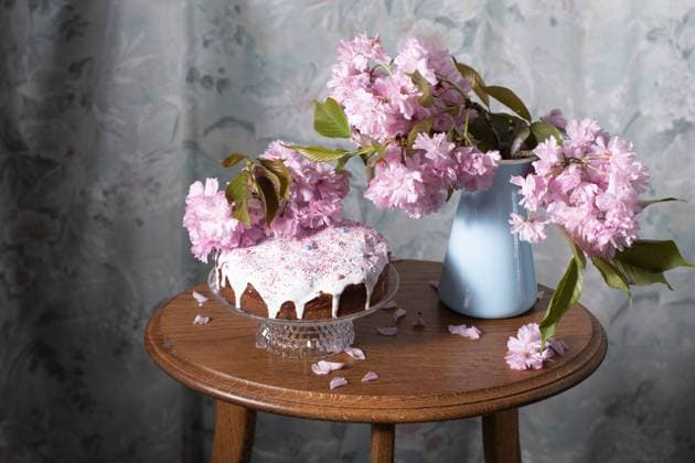 Easter cake and painted eggs and a bouquet of pink sakura flowers on a table in a decorated spring room, a beautiful still life. High quality photo , 47387408.jpg, provence, baking, bloom, blurry, branches, color, floral, flower, painted, petals, pink, preparation, season, still life, symbol, vintage, wooden, background, cake, celebration, dessert, holiday, homemade, traditional, white, bakery, closeup, easter, eggs, happy, kulich, orthodox, religion, spring, celebrate, decoration, delicious, easter cake, food, nobody, sweet, baked, bakery products, bread, catholic copy space, christianity, easter egg, egg, family, festive RECORD DATE NOT STATED
