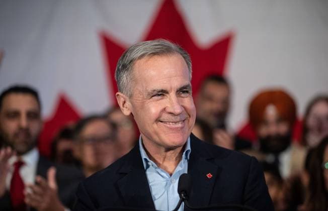 Kanada, Mark Carney wird neuer Premierminister, Archivbilder January 16, 2025, Edmonton, Ab, CANADA: Mark Carney smiles during his Liberal leader campaign launch in Edmonton, on Thursday January 16, 2025. Edmonton CANADA  - ZUMAc35_ 20250116_zaf_c35_060 Copyright: xJasonxFransonx