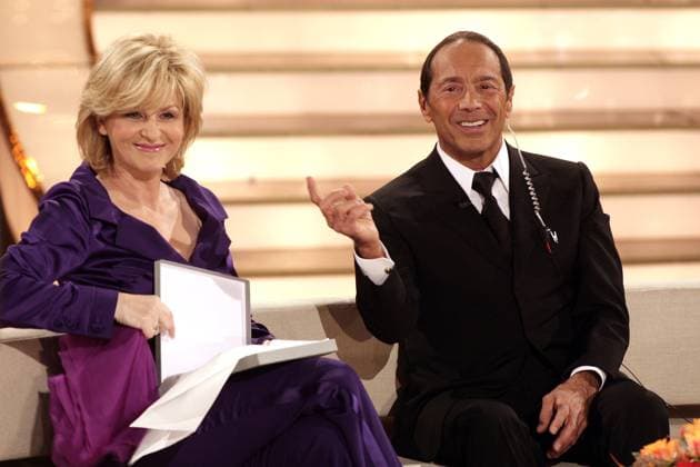 Carmen Nebel und Paul Anka, bei Willkommen bei Carmen Nebel in der Baden Arena in Offenburg Germany *** Carmen Fog and Paul Anka, at Welcome at Carmen Fog in the Bathing Arena in Offenburg Germany