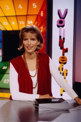 VOLLTREFFER Volltreffer, Gewinnspiel vom TV Sender B1, Susanne Holst, deutsche Ärztin, Medizin-Journalistin, moderiert die Sendung, 1994., Deutschland Copyright: kpa kpa_55051927 EDITORIAL USE ONLY