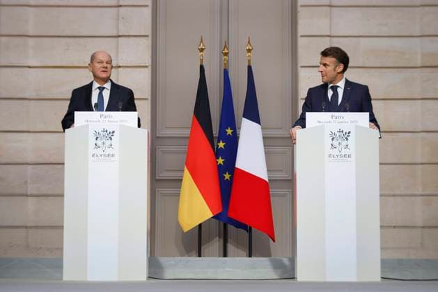 News Themen der Woche KW04 News Bilder des Tages EMMANUEL MACRON OLAF SCHOLZ PHOTOPQR LE PARISIEN Olivier CORSAN Paris 22 01 2025 Paris, France, January 22, 2025 Emmanuel Macron, President of the Republic, received German Chancellor Olaf Scholz at the Elysée Palace photo LP Olivier Corsan German Chancellor Olaf Scholz visits Paris meeting at The Elysee Presidential Palace on January 22, 2025 Local Caption EMMANUEL MACRON OLAF SCHOLZ Paris Ile de France France  Copyright: xPHOTOPQR LExPARISIEN MAXPPPxOlivierxCORSANx 20250122LPA2243 20250122LPA2243