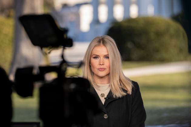 White House press secretary Karoline Leavitt speaks with Fox News at the White House in Washington, DC on Wednesday, January 22, 2025.  WAS20250122501 KenxCedeno