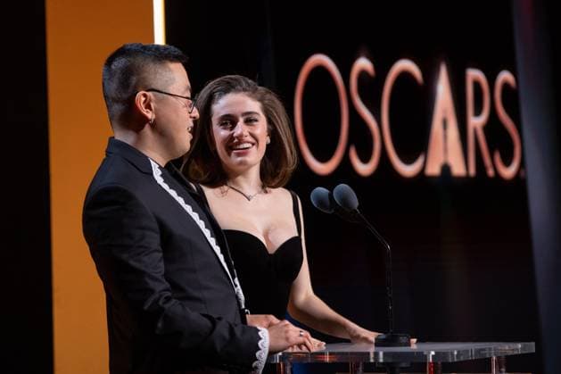 Entertainment Themen der Woche KW04 Entertainment Bilder des Tages 97th Oscars, Academy Awards, Nomination Announcements Bowen Yang and Rachel Sennott host the announcement of the 97th OscarsÂ® nominations, on Thursday, January 23, 2025., Credit: AMPAS Avalon United States of America, CA, Beverly Hills, Samuel Goldwyn Theater  Copyright: x AMPASx xAvalonx 0956843480