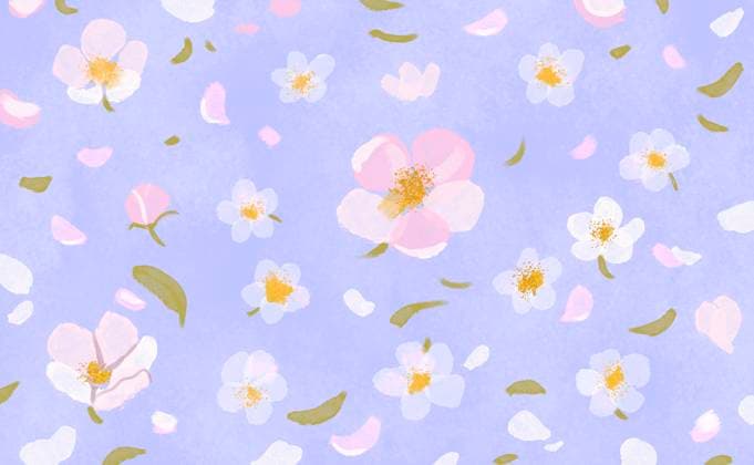 Abstract floral illustration with pastel colors and blossoms, IAUF00291