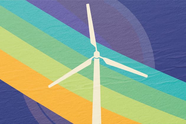 PR_ID26154_10431_RenewableEnergy.jpg A wind turbine stands tall at an eco-friendly farm, symbolizing the commitment to renewable energy. It contrasts against colorful stripes, emphasizing sustainability., Property released Model Released AdalbertoRodriguez_ID26154_754695_011 Copyright: xAdalbertoxRodriguezx RECORD DATE NOT STATED