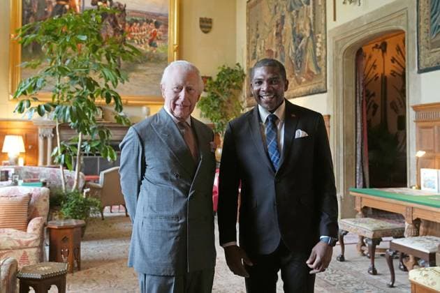 News Themen der Woche KW04 News Bilder des Tages King Charles III holds audience - Sandringham King Charles III holds an audience with the Prime Minister of St Kitts and Nevis, Terrance Drew, at the Sandringham Estate in Norfolk. Picture date: Friday January 24, 2025. NO UK USE FOR 48 HOURS, Credit:Avalon.red Avalon UK, Sandringham  Copyright: xAvalon.redx xAvalonx 0957226635