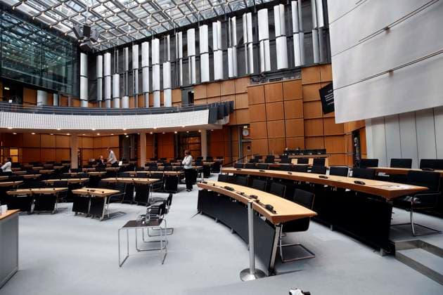 Plenum Berliner Abgeordnetenhaus, Landesparlament, Berlin, Uebrsicht, totale, leer, Berlin Deutschland, Germany *** Plenary Session Berlin House of Representatives, State parliament, Berlin, Overview, total, blank, Berlin Germany, Germany
