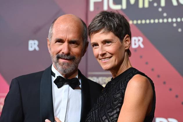 Christoph Maria HERBST (Schauspieler) mit Ehefrau Gisi HERBST Roter Teppich,Red Carpet,Bayerischer Filmpreis 2024 am 24.01.2025 im Prinzregententheater in Muenchen.