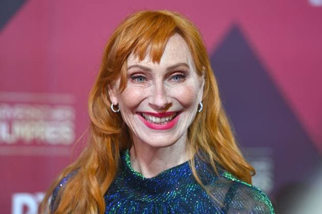 Andrea SAWATZKI (Schauspielerin), Einzelbild,angeschnittenes Einzelmotiv,Portraet,Portrait,Porträt. Roter Teppich,Red Carpet,Bayerischer Filmpreis 2024 am 24.01.2025 im Prinzregententheater in Muenchen.