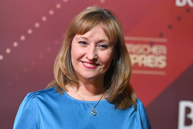 Gabrielle Odinis (Schausplelerin), Einzelbild,angeschnittenes Einzelmotiv,Portraet,Portrait,Porträt. Roter Teppich,Red Carpet,Bayerischer Filmpreis 2024 am 24.01.2025 im Prinzregententheater in Muenchen.