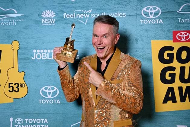 TAMWORTH COUNTRY MUSIC FESTIVAL, Bush Ballad of the Year winner Colin Buchanan poses for a photograph at the Golden Guitar Awards during the 53rd Tamworth Country Music Festival in Tamworth, NSW, Saturday, January 25, 2025. ( NO ARCHIVING, EDITORIAL USE ONLY, NO USE IN BOOKS WITHOUT CONSENT TAMWORTH NEW SOUTH WALES AUSTRALIA  Copyright: xBIANCAxDExMARCHIx 20250125172727831963