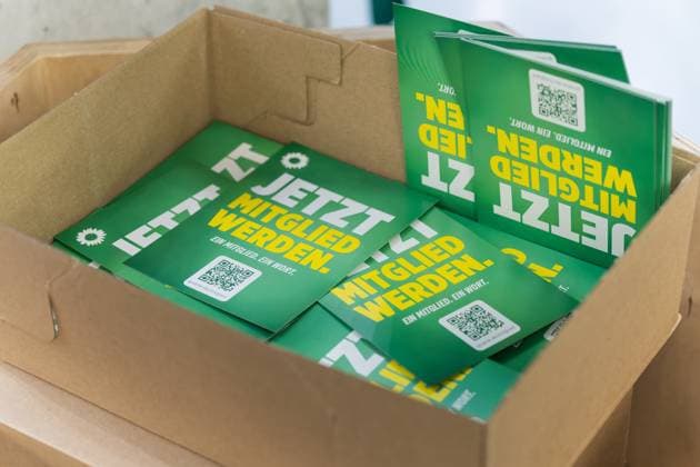 26.01.2025,Berlin,Bundesdelegiertenkonferenz Bündnis 90 Grüne im CityCube Jetzt Mitglied werden *** 26 01 2025,Berlin,Federal Delegates Conference Bündnis 90 Grüne in the CityCube Become a member now