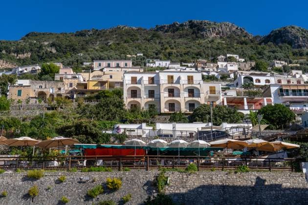 Holiday rentals and hotels in Vettica Maggiore, Praiano, Italy. Amalfi Coast. The Lattari Mountains are behind. Praiano Amalfi Coast Campania Region Italy Copyright: xJonxG.xFullerx xVWPicsx 1348-JGF-Praiano-AmalfiCoast-IT