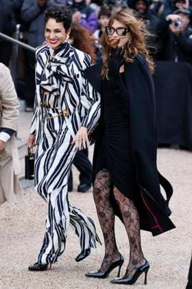PFW - Schiaparelli Arrivals Paris, France - January 27: Carla Bruni, Farida Khelfa arrive to Schiaparelli fashion show during the Haute Couture Fall Winter 2025 - 2026 Fashion Week on January 27, 2025 in Paris, France. Photo by Marco Piovanotto ABACAPRESS.COM Paris France  Copyright: xPiovanottoxMarco ABACAx