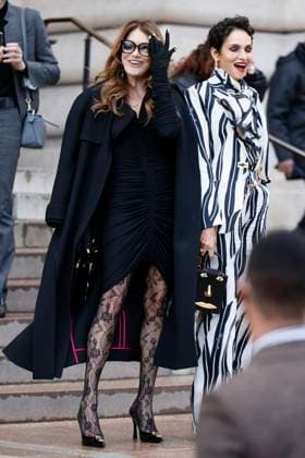 PFW - Schiaparelli Arrivals Paris, France - January 27: Carla Bruni, Farida Khelfa arrive to Schiaparelli fashion show during the Haute Couture Fall Winter 2025 - 2026 Fashion Week on January 27, 2025 in Paris, France. Photo by Marco Piovanotto ABACAPRESS.COM Paris France  Copyright: xPiovanottoxMarco ABACAx