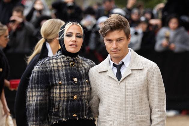 PFW - Schiaparelli Haute Couture - Arrivals NB Pixie Lott and Oliver Cheshire attends the Schiaparelli Haute Couture Spring-Summer 2025 show as part of Paris Fashion Week on January 27, 2025 in Paris, France. Photo by Nasser Berzane ABACAPRESS.COM Paris France  Copyright: xBerzanexNasser ABACAx