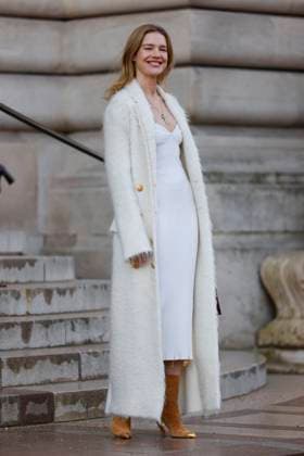 PFW - Celebs At Schiaparelli Natalia Vodianova arrive to Schiaparelli fashion show during the Haute Couture Fall Winter 2025 - 2026 Fashion Week on January 27, 2025 in Paris, France. Photo by Marco Piovanotto ABACAPRESS.COM Paris France  Copyright: xPiovanottoxMarco ABACAx