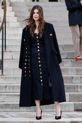 PFW - Celebs At Schiaparelli Jessica Altman arrives to Schiaparelli fashion show during the Haute Couture Fall Winter 2025 - 2026 Fashion Week on January 27, 2025 in Paris, France. Photo by Marco Piovanotto ABACAPRESS.COM Paris France  Copyright: xPiovanottoxMarco ABACAx