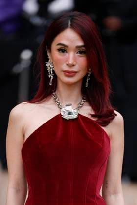 PFW - Celebs At Schiaparelli Heart Evangelista arrives to Schiaparelli fashion show during the Haute Couture Fall Winter 2025 - 2026 Fashion Week on January 27, 2025 in Paris, France. Photo by Marco Piovanotto ABACAPRESS.COM Paris France  Copyright: xPiovanottoxMarco ABACAx