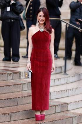 PFW - Celebs At Schiaparelli Heart Evangelista arrives to Schiaparelli fashion show during the Haute Couture Fall Winter 2025 - 2026 Fashion Week on January 27, 2025 in Paris, France. Photo by Marco Piovanotto ABACAPRESS.COM Paris France  Copyright: xPiovanottoxMarco ABACAx
