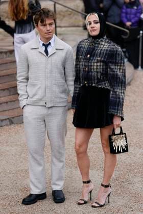 PFW - Celebs At Schiaparelli Pixie Lott, Oliver Cheshire arrives to Schiaparelli fashion show during the Haute Couture Fall Winter 2025 - 2026 Fashion Week on January 27, 2025 in Paris, France. Photo by Marco Piovanotto ABACAPRESS.COM Paris France  Copyright: xPiovanottoxMarco ABACAx