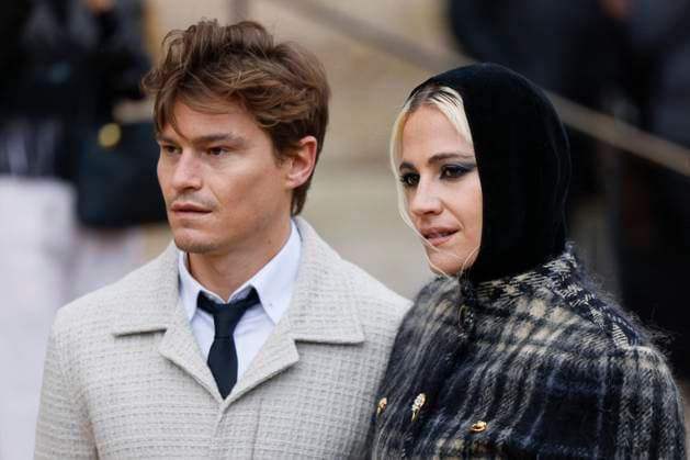 PFW - Celebs At Schiaparelli Pixie Lott, Oliver Cheshire arrives to Schiaparelli fashion show during the Haute Couture Fall Winter 2025 - 2026 Fashion Week on January 27, 2025 in Paris, France. Photo by Marco Piovanotto ABACAPRESS.COM Paris France  Copyright: xPiovanottoxMarco ABACAx