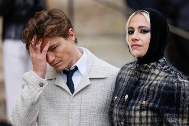 PFW - Celebs At Schiaparelli Pixie Lott, Oliver Cheshire arrives to Schiaparelli fashion show during the Haute Couture Fall Winter 2025 - 2026 Fashion Week on January 27, 2025 in Paris, France. Photo by Marco Piovanotto ABACAPRESS.COM Paris France  Copyright: xPiovanottoxMarco ABACAx