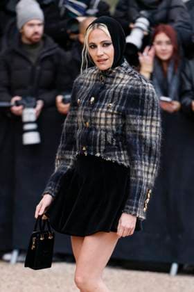 PFW - Celebs At Schiaparelli Pixie Lott arrives to Schiaparelli fashion show during the Haute Couture Fall Winter 2025 - 2026 Fashion Week on January 27, 2025 in Paris, France. Photo by Marco Piovanotto ABACAPRESS.COM Paris France  Copyright: xPiovanottoxMarco ABACAx