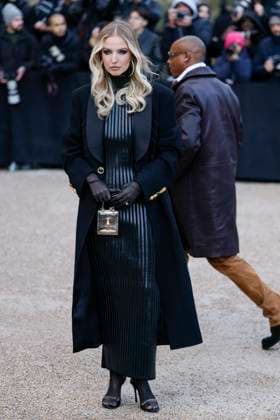 PFW - Celebs At Schiaparelli Leonie Hanne arrives to Schiaparelli fashion show during the Haute Couture Fall Winter 2025 - 2026 Fashion Week on January 27, 2025 in Paris, France. Photo by Marco Piovanotto ABACAPRESS.COM Paris France  Copyright: xPiovanottoxMarco ABACAx