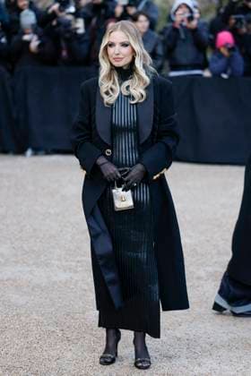 PFW - Celebs At Schiaparelli Leonie Hanne arrives to Schiaparelli fashion show during the Haute Couture Fall Winter 2025 - 2026 Fashion Week on January 27, 2025 in Paris, France. Photo by Marco Piovanotto ABACAPRESS.COM Paris France  Copyright: xPiovanottoxMarco ABACAx
