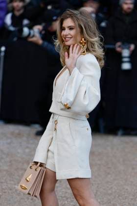 PFW - Celebs At Schiaparelli Xenia Adonts arrives to Schiaparelli fashion show during the Haute Couture Fall Winter 2025 - 2026 Fashion Week on January 27, 2025 in Paris, France. Photo by Marco Piovanotto ABACAPRESS.COM Paris France  Copyright: xPiovanottoxMarco ABACAx