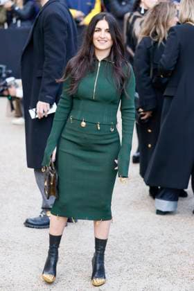 PFW - Celebs At Schiaparelli Geraldine Nakache arrives to Schiaparelli fashion show during the Haute Couture Fall Winter 2025 - 2026 Fashion Week on January 27, 2025 in Paris, France. Photo by Marco Piovanotto ABACAPRESS.COM Paris France  Copyright: xPiovanottoxMarco ABACAx